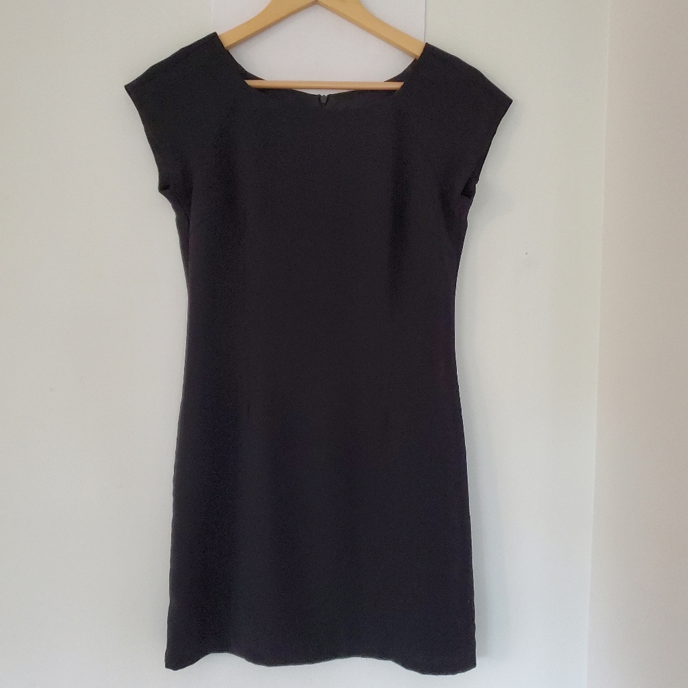 VTG RAMPAGE Jr Sz 7 Black Mini Dress Cap Sleeves Back Zipper Lined Closet Staple